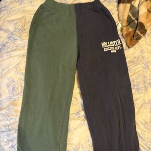Hollister Kids Split-Color Joggers - Green and Navy